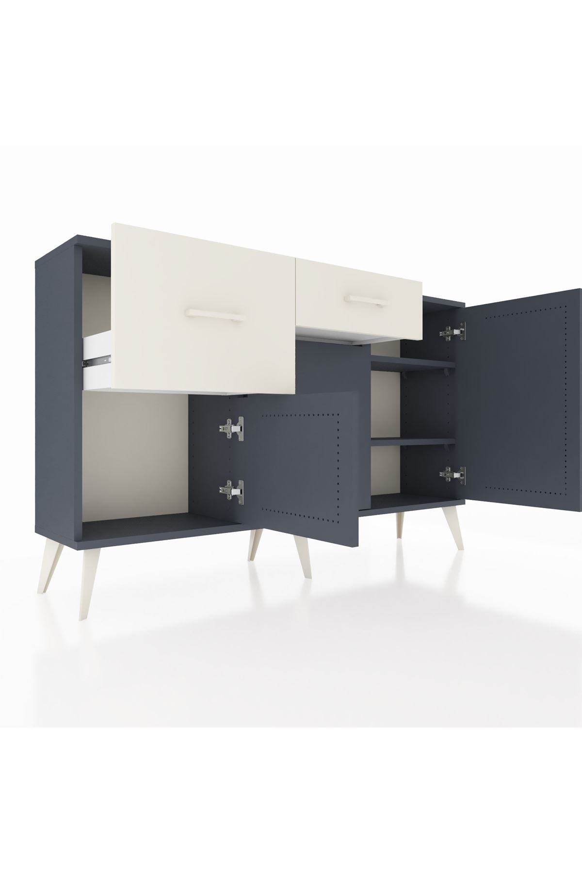 Arges Konsol 3 Raflı 2 Çekmeceli 3 Kapaklı 132x30x83 - S144M009V16A