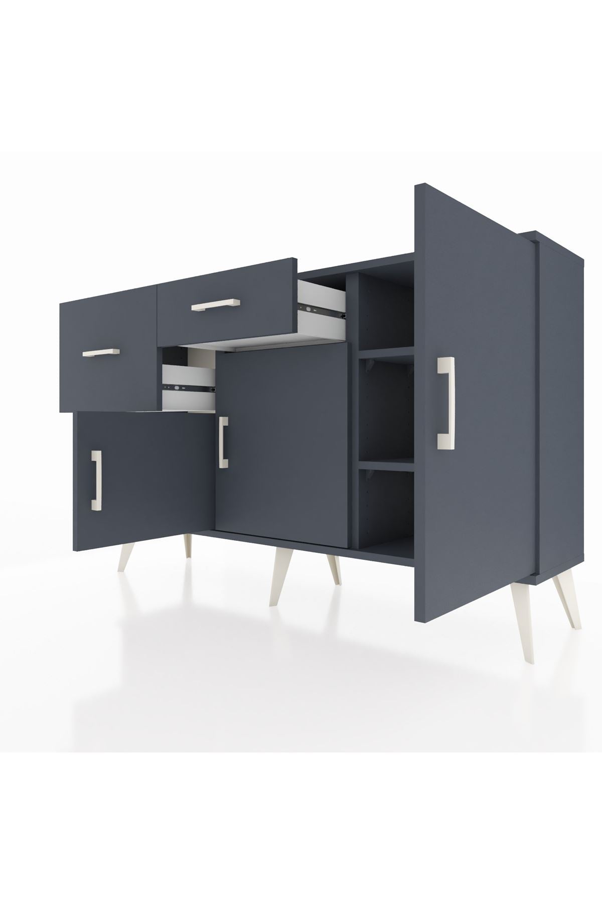 Arges Konsol 3 Raflı 2 Çekmeceli 3 Kapaklı 132x30x83 - S144M009V17A