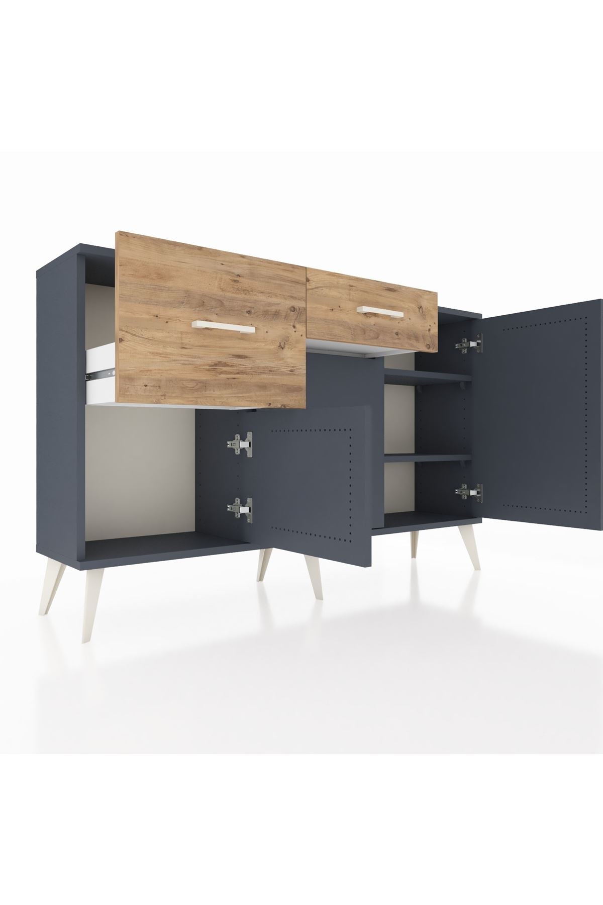 Arges Konsol 3 Raflı 2 Çekmeceli 3 Kapaklı 132x30x83 - S144M009V18A