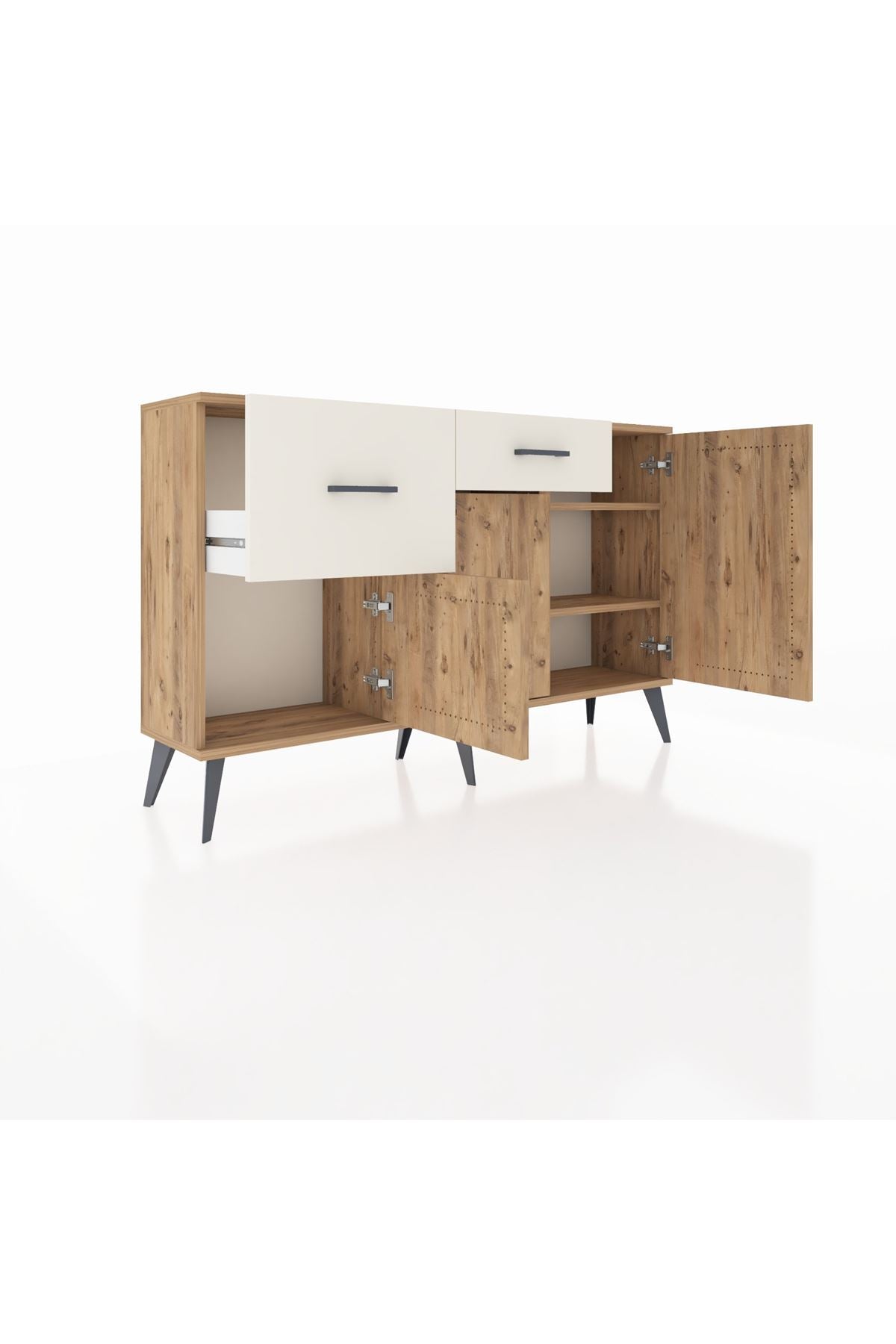 Arges Konsol 3 Raflı 2 Çekmeceli 3 Kapaklı 132x30x83 - S144M009V19A