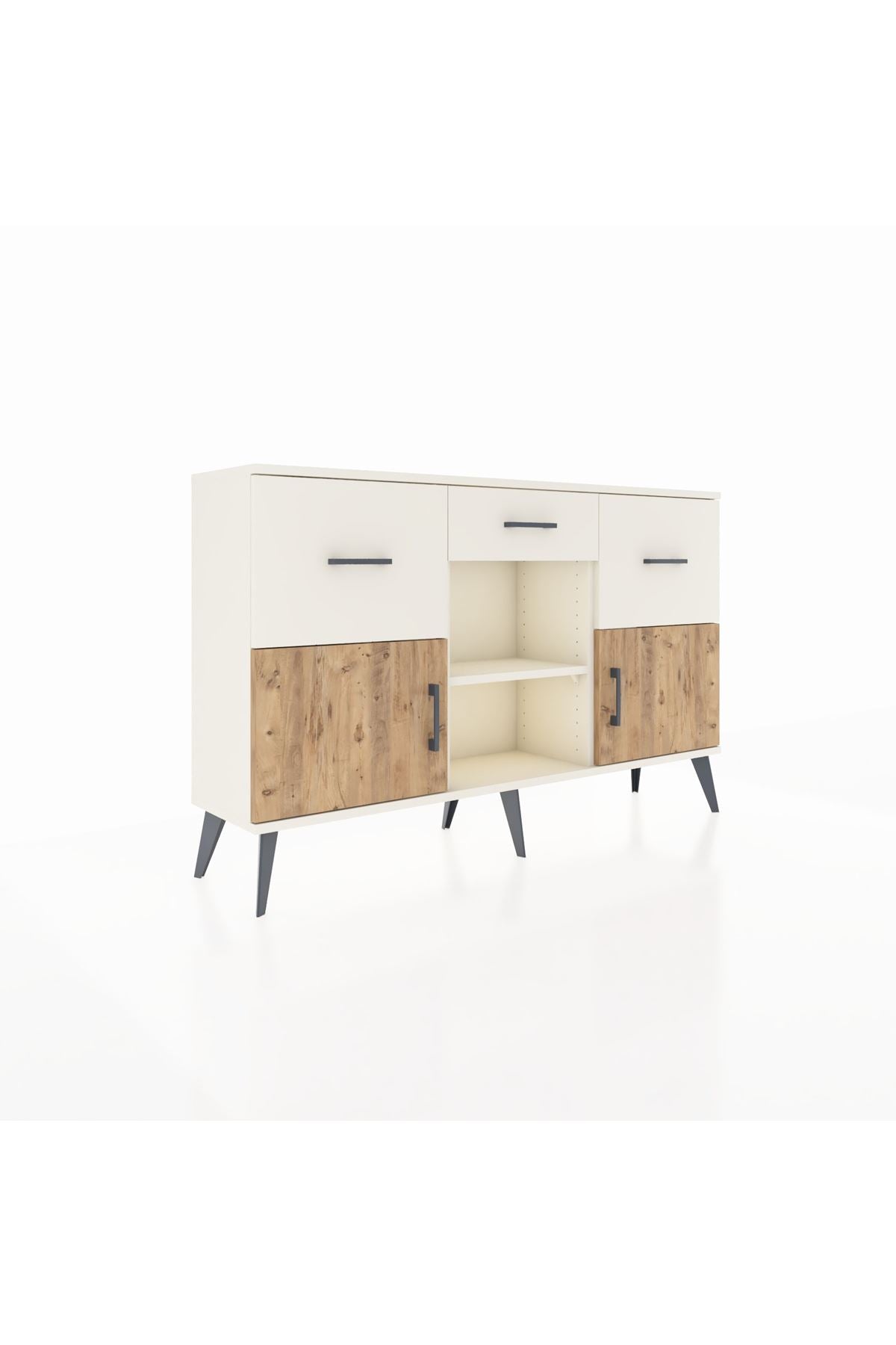 Arges Konsol Tek Raflı 3 Çekmeceli 3 Kapaklı 132x30x83 - S144M010V01A