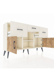 Arges Konsol Tek Raflı 3 Çekmeceli 3 Kapaklı 132x30x83 - S144M010V01A