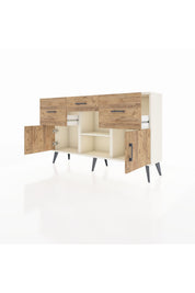 Arges Konsol Tek Raflı 3 Çekmeceli 3 Kapaklı 132x30x83 - S144M010V03A