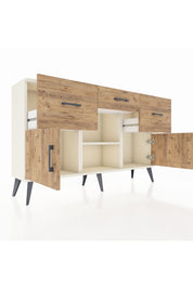 Arges Konsol Tek Raflı 3 Çekmeceli 3 Kapaklı 132x30x83 - S144M010V03A