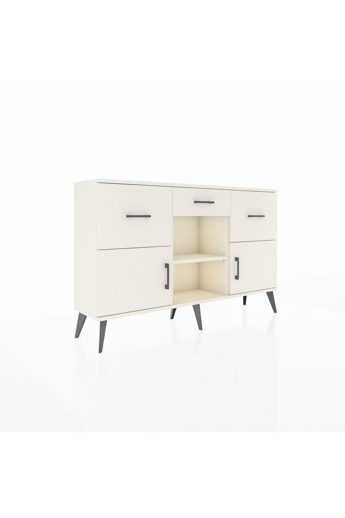 Arges Konsol Tek Raflı 3 Çekmeceli 3 Kapaklı 132x30x83 - S144M010V04A