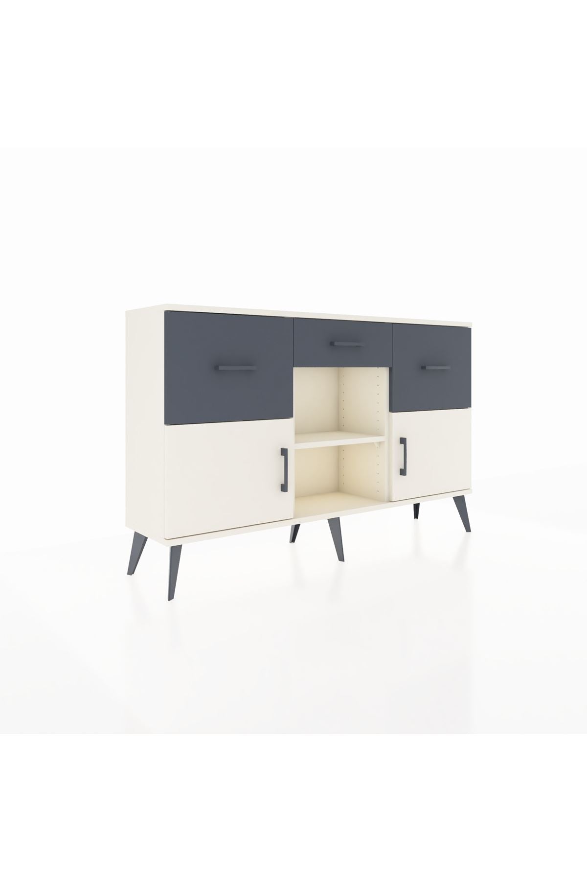 Arges Konsol Tek Raflı 3 Çekmeceli 3 Kapaklı 132x30x83 - S144M010V05A
