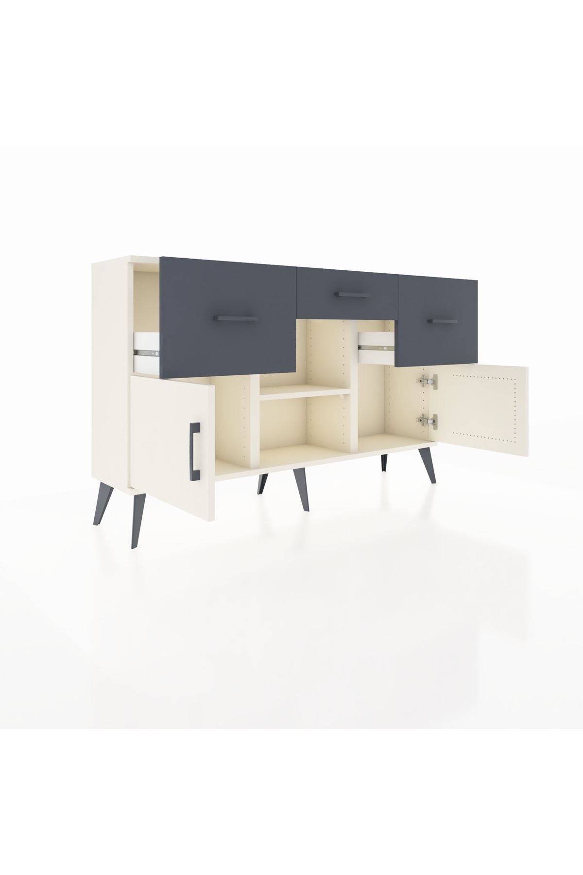 Arges Konsol Tek Raflı 3 Çekmeceli 3 Kapaklı 132x30x83 - S144M010V05A