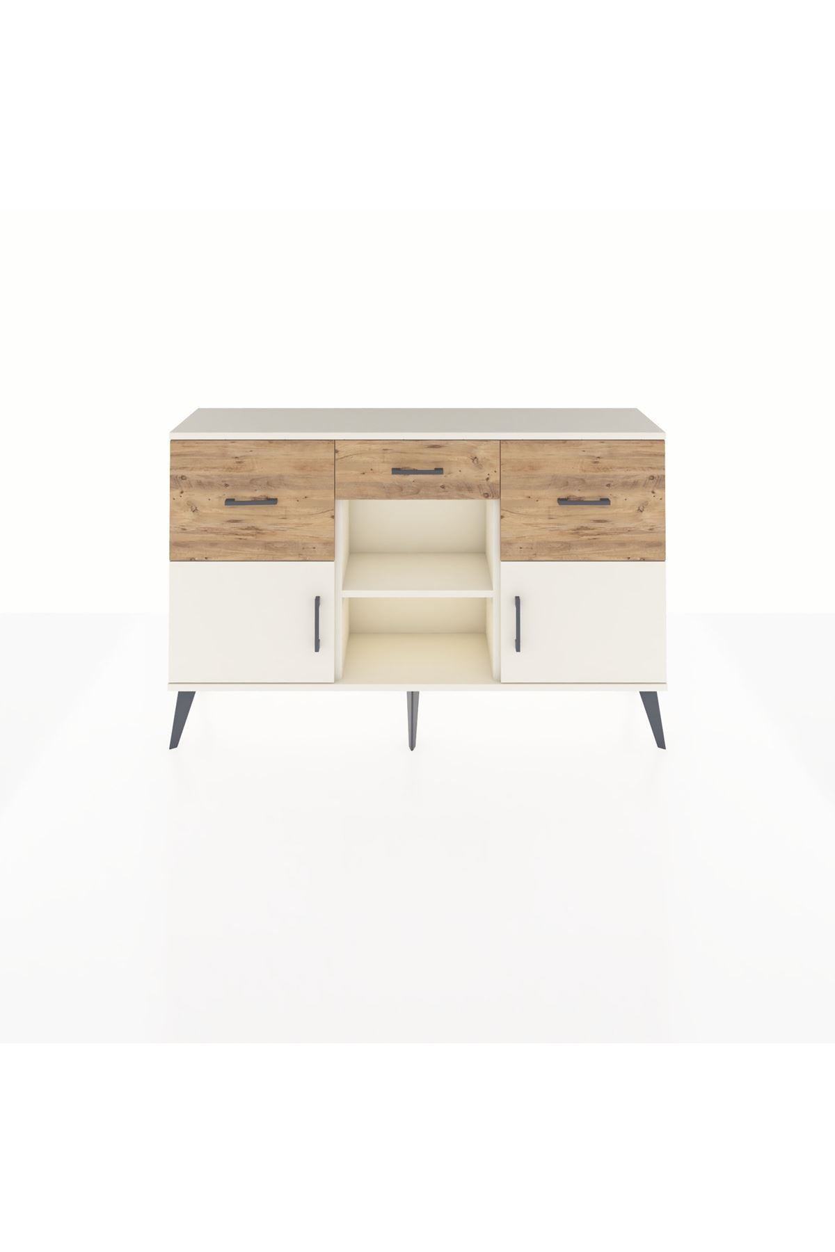 Arges Konsol Tek Raflı 3 Çekmeceli 3 Kapaklı 132x30x83 - S144M010V06A