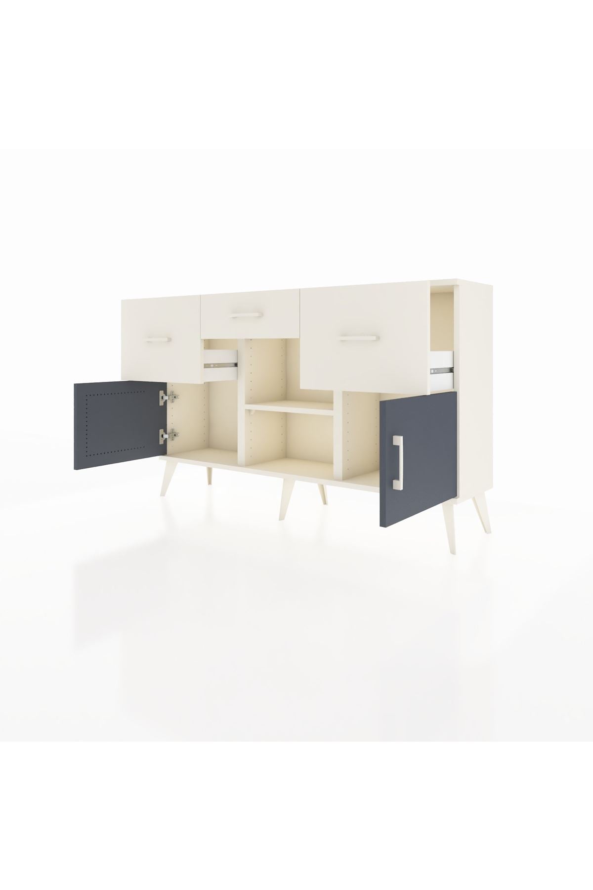 Arges Konsol Tek Raflı 3 Çekmeceli 3 Kapaklı 132x30x83 - S144M010V07A