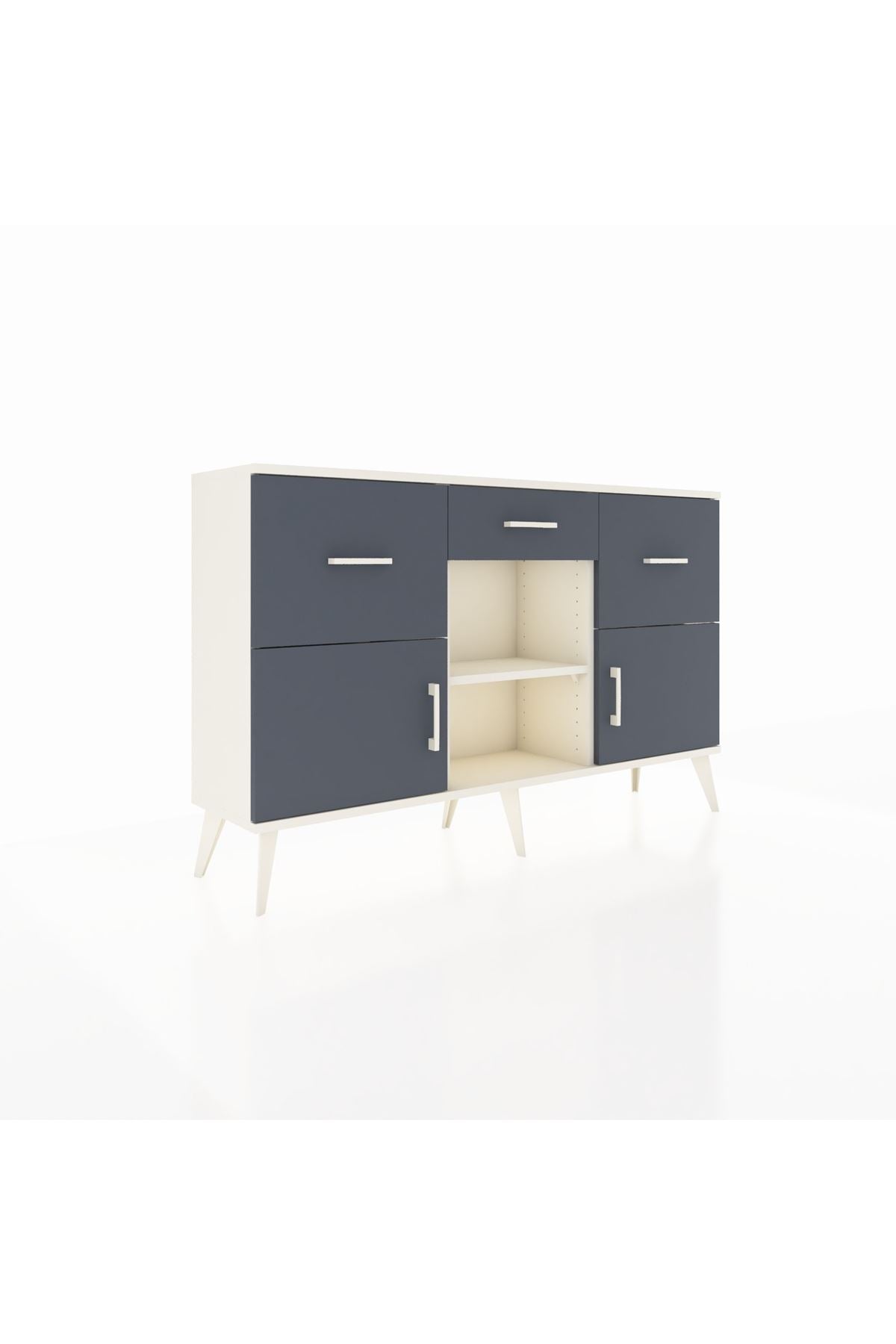 Arges Konsol Tek Raflı 3 Çekmeceli 3 Kapaklı 132x30x83 - S144M010V08A
