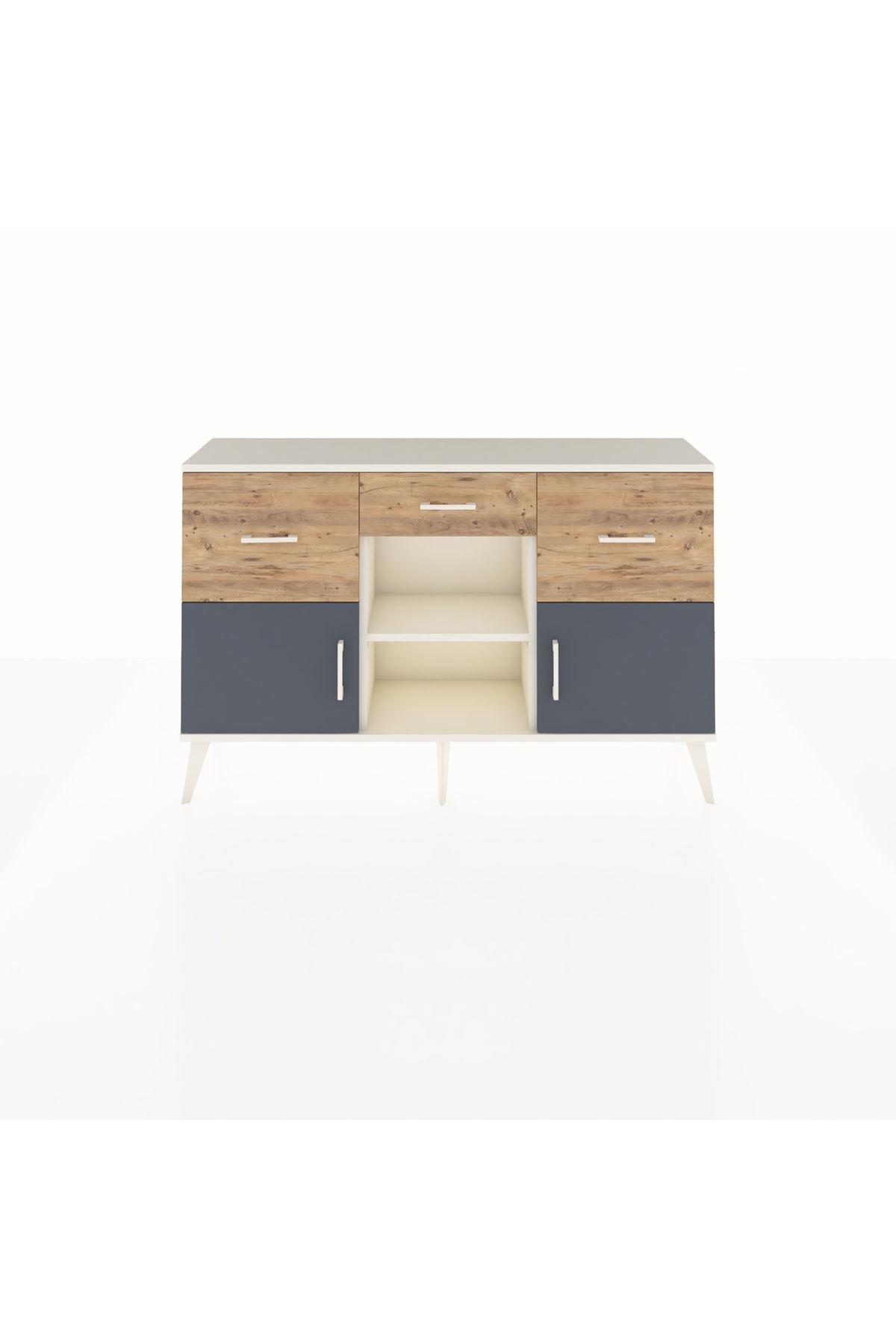 Arges Konsol Tek Raflı 3 Çekmeceli 3 Kapaklı 132x30x83 - S144M010V09A