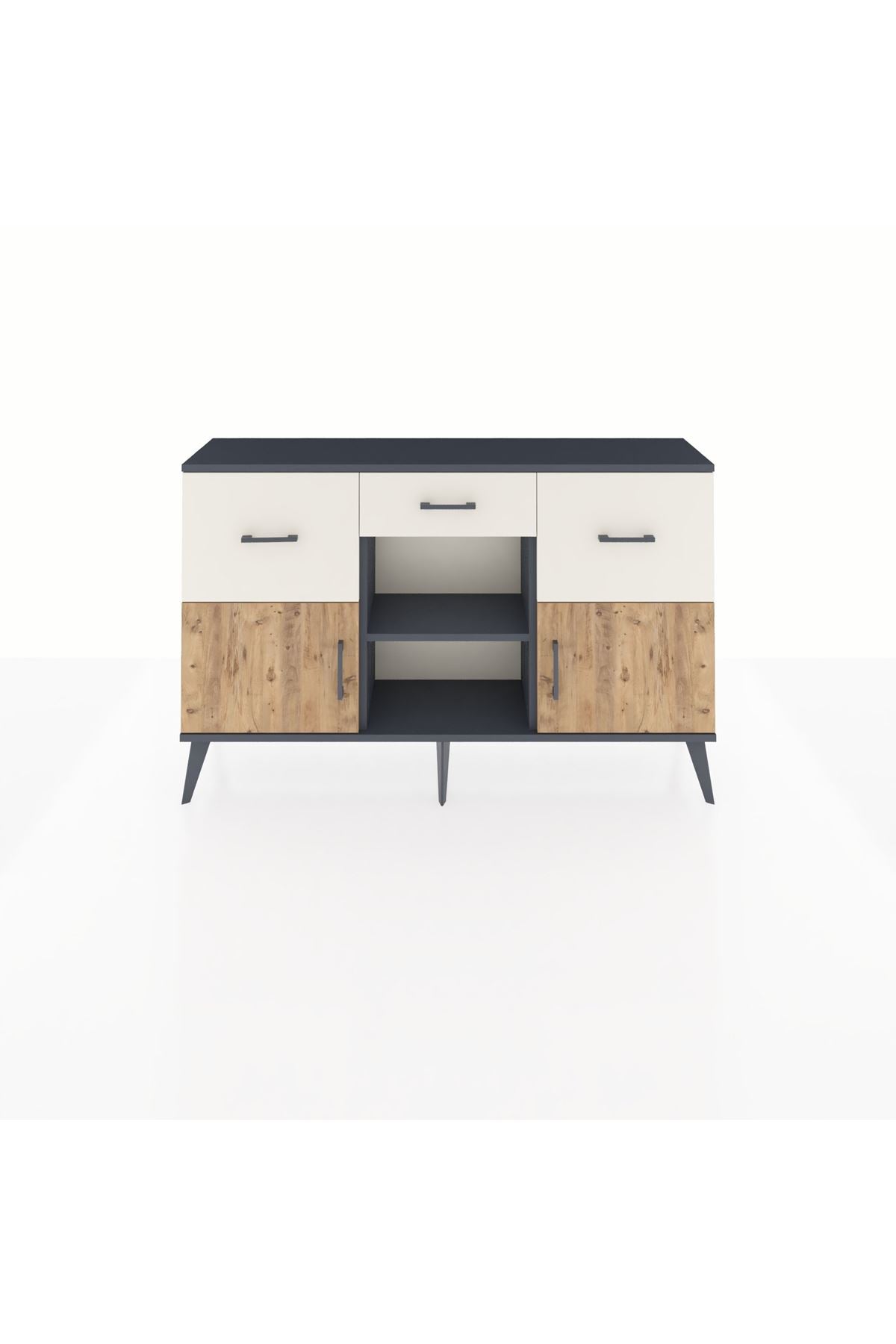 Arges Konsol Tek Raflı 3 Çekmeceli 3 Kapaklı 132x30x83 - S144M010V10A