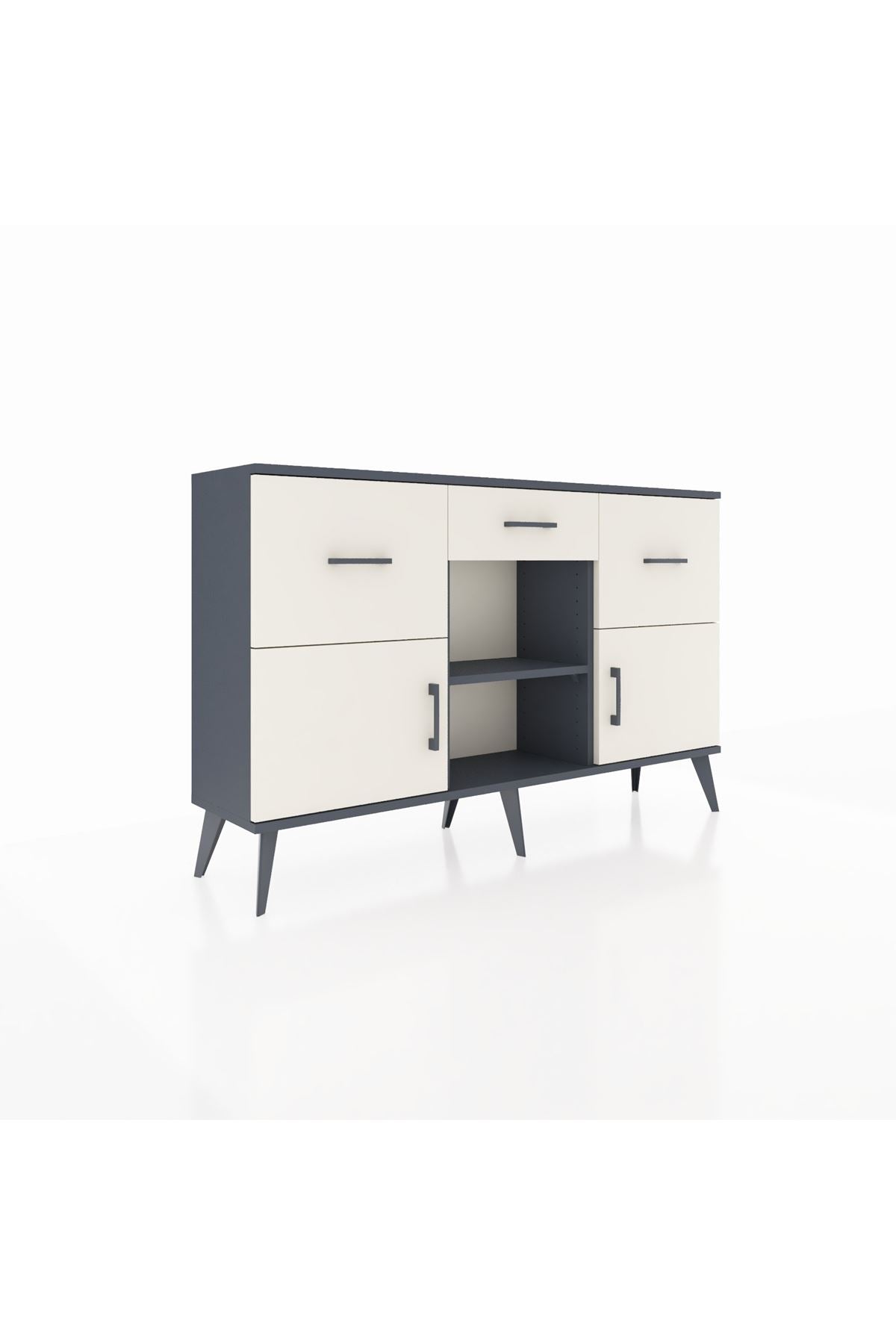 Arges Konsol Tek Raflı 3 Çekmeceli 3 Kapaklı 132x30x83 - S144M010V13A