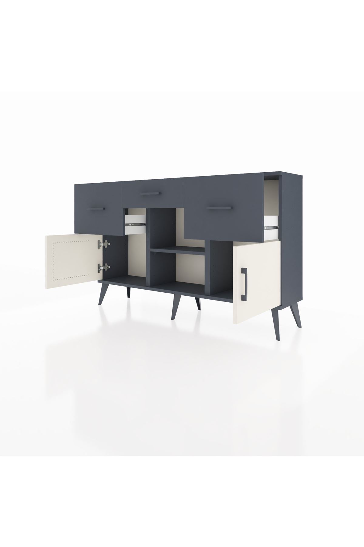 Arges Konsol Tek Raflı 3 Çekmeceli 3 Kapaklı 132x30x83 - S144M010V14A