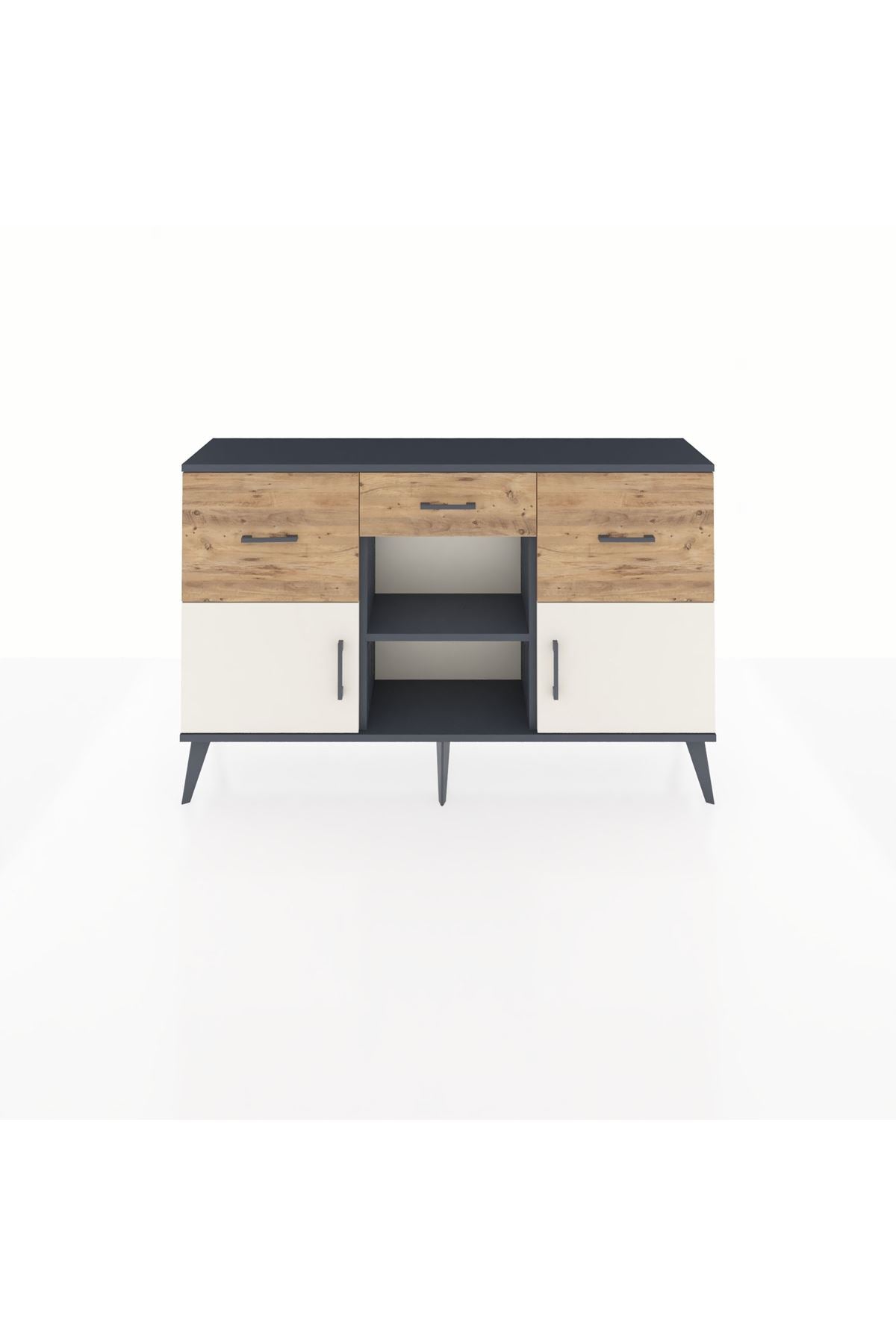 Arges Konsol Tek Raflı 3 Çekmeceli 3 Kapaklı 132x30x83 - S144M010V15A