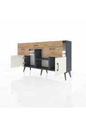 Arges Konsol Tek Raflı 3 Çekmeceli 3 Kapaklı 132x30x83 - S144M010V15A