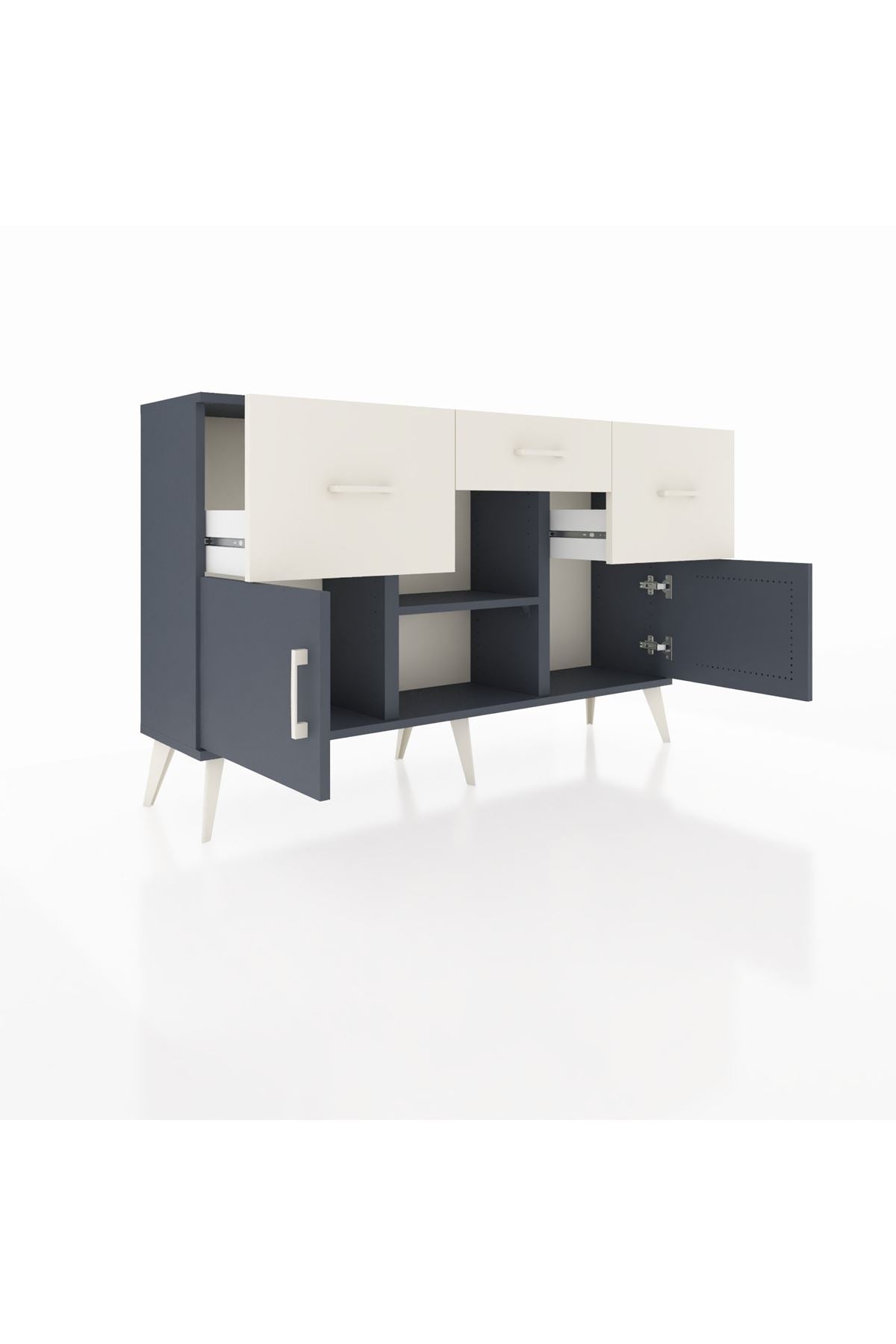 Arges Konsol Tek Raflı 3 Çekmeceli 3 Kapaklı 132x30x83 - S144M010V16A
