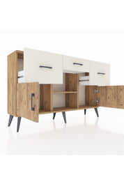 Arges Konsol Tek Raflı 3 Çekmeceli 3 Kapaklı 132x30x83 - S144M010V19A