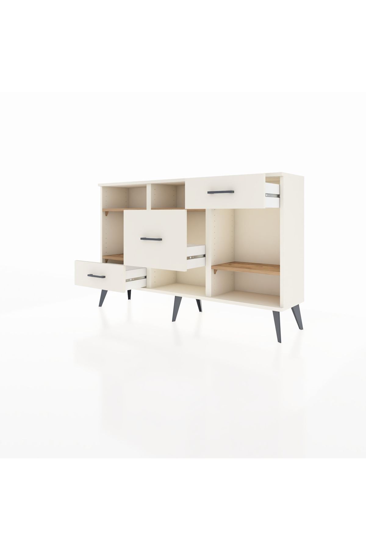 Arges Konsol 4 Raflı 3 Çekmeceli 132x30x83 - S144M001V01A