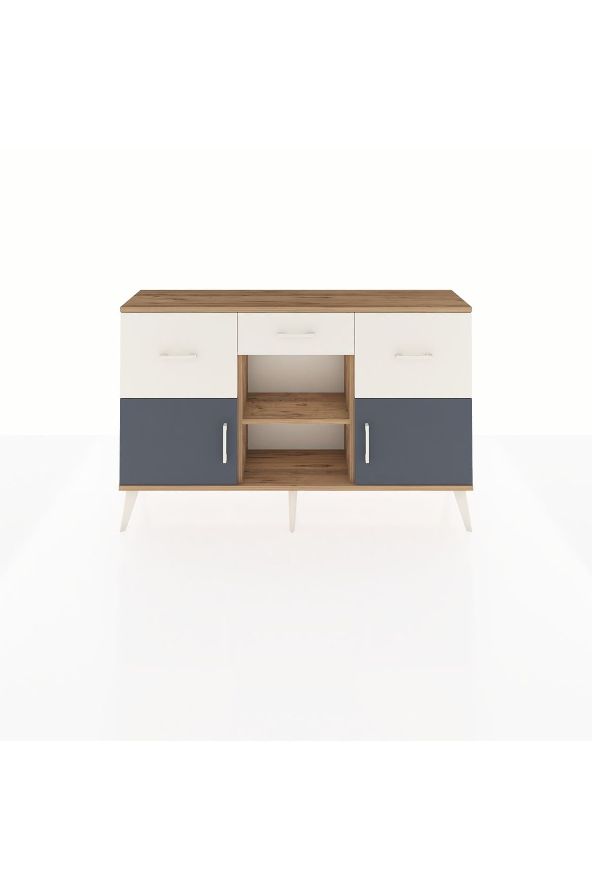 Arges Konsol Tek Raflı 3 Çekmeceli 3 Kapaklı 132x30x83 - S144M010V25A