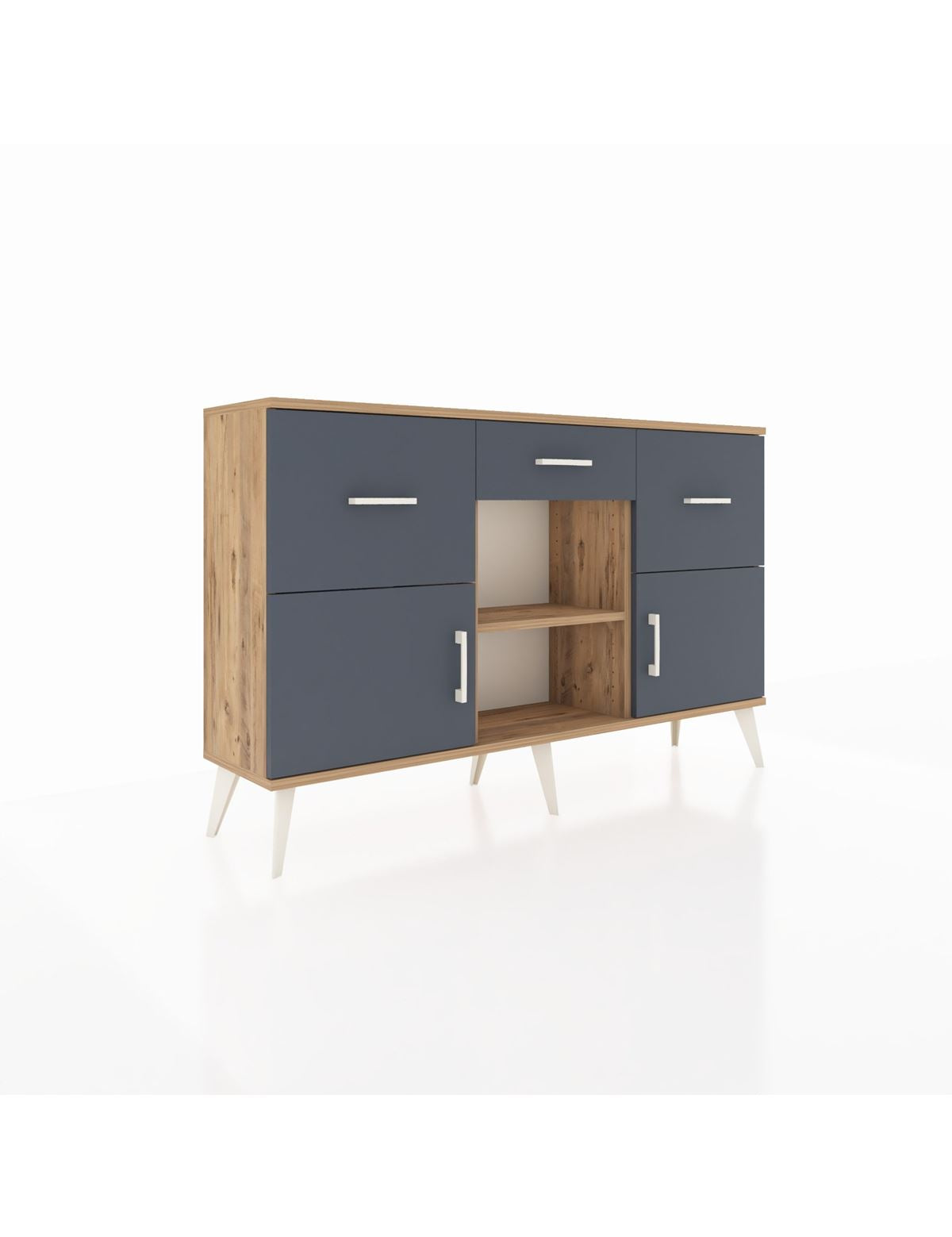 Arges Konsol Tek Raflı 3 Çekmeceli 3 Kapaklı 132x30x83 - S144M010V26A