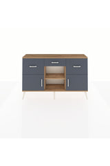 Arges Konsol Tek Raflı 3 Çekmeceli 3 Kapaklı 132x30x83