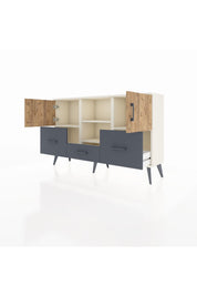Arges Konsol 4 Raflı 3 Çekmeceli 3 Kapaklı 132x30x83 - S144M011V02A