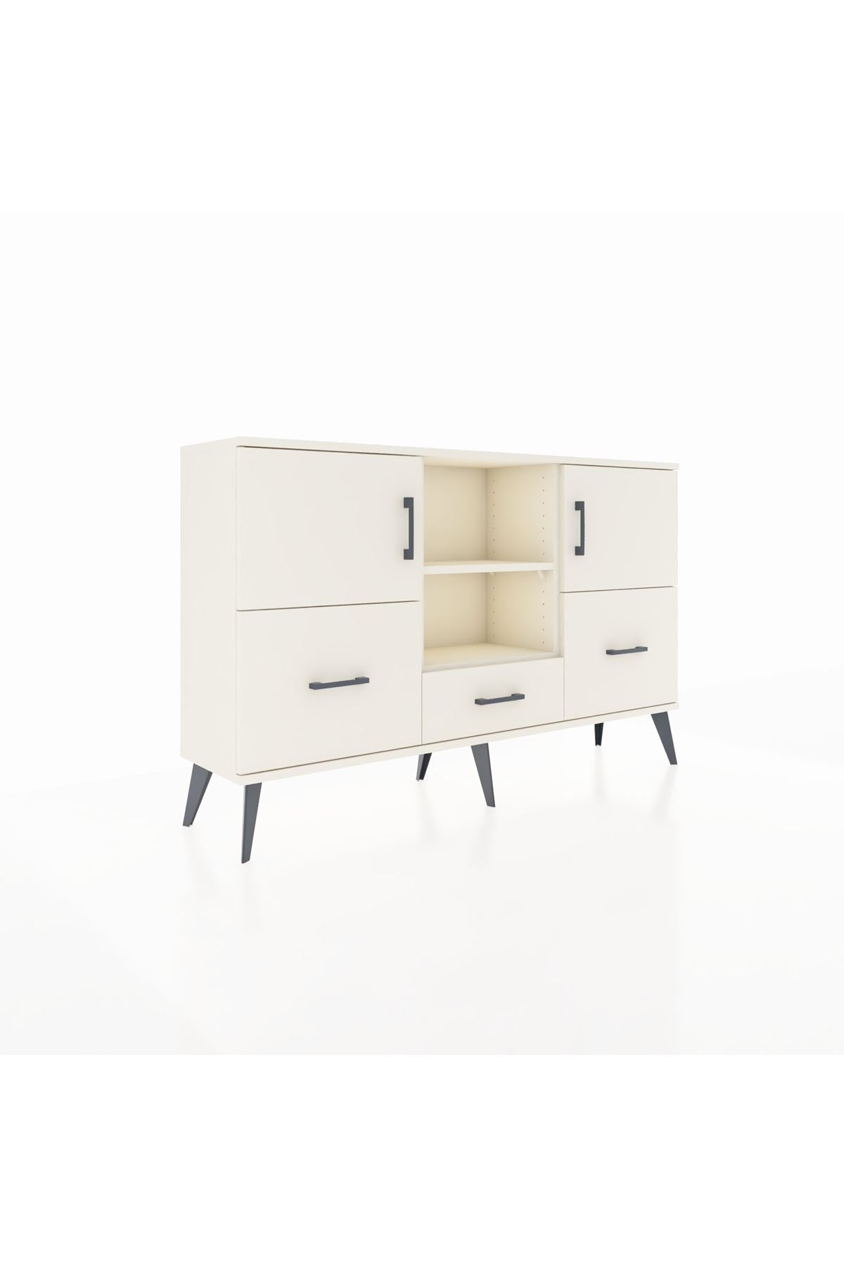 Arges Konsol 4 Raflı 3 Çekmeceli 3 Kapaklı 132x30x83 - S144M011V04A