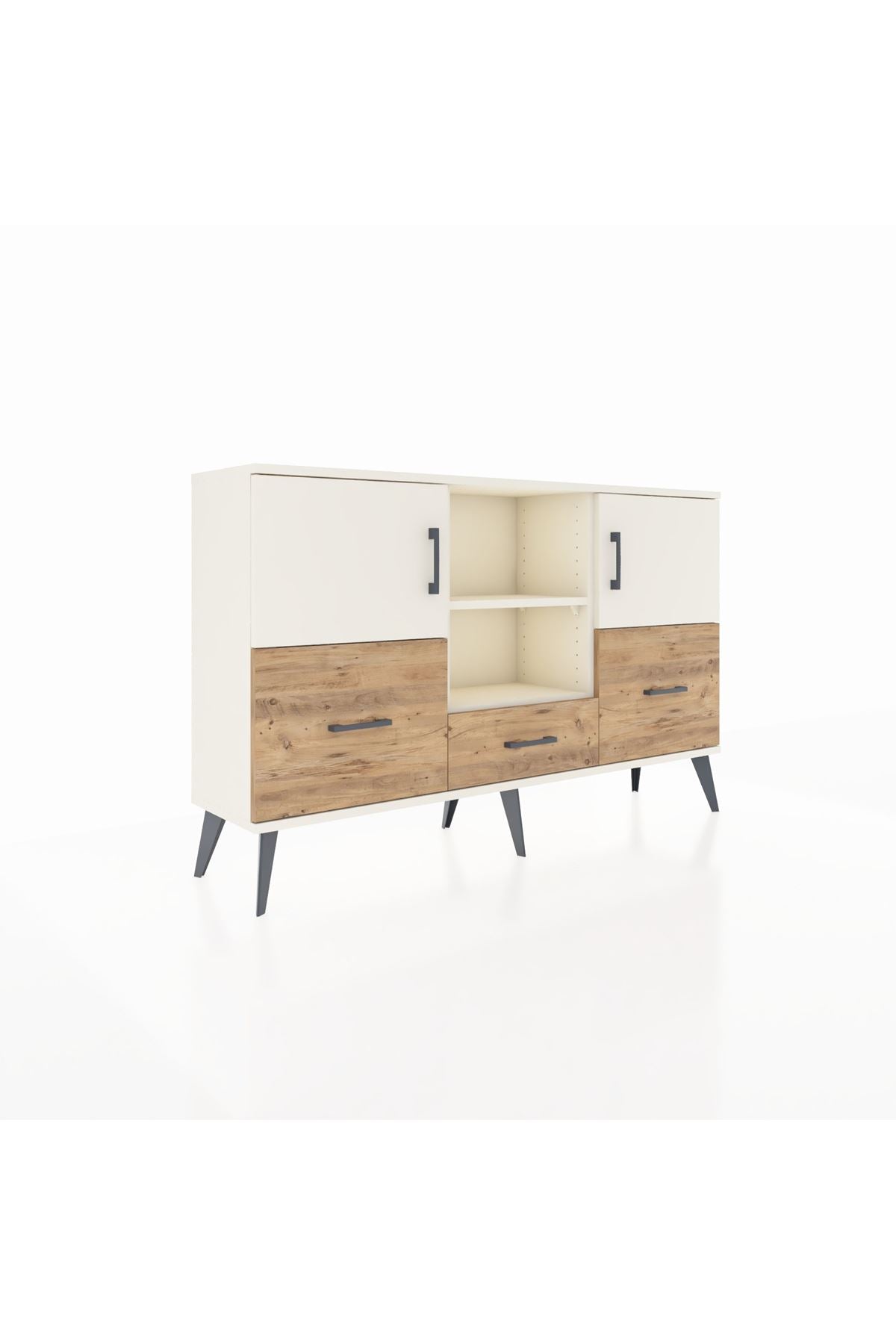 Arges Konsol 4 Raflı 3 Çekmeceli 3 Kapaklı 132x30x83 - S144M011V06A