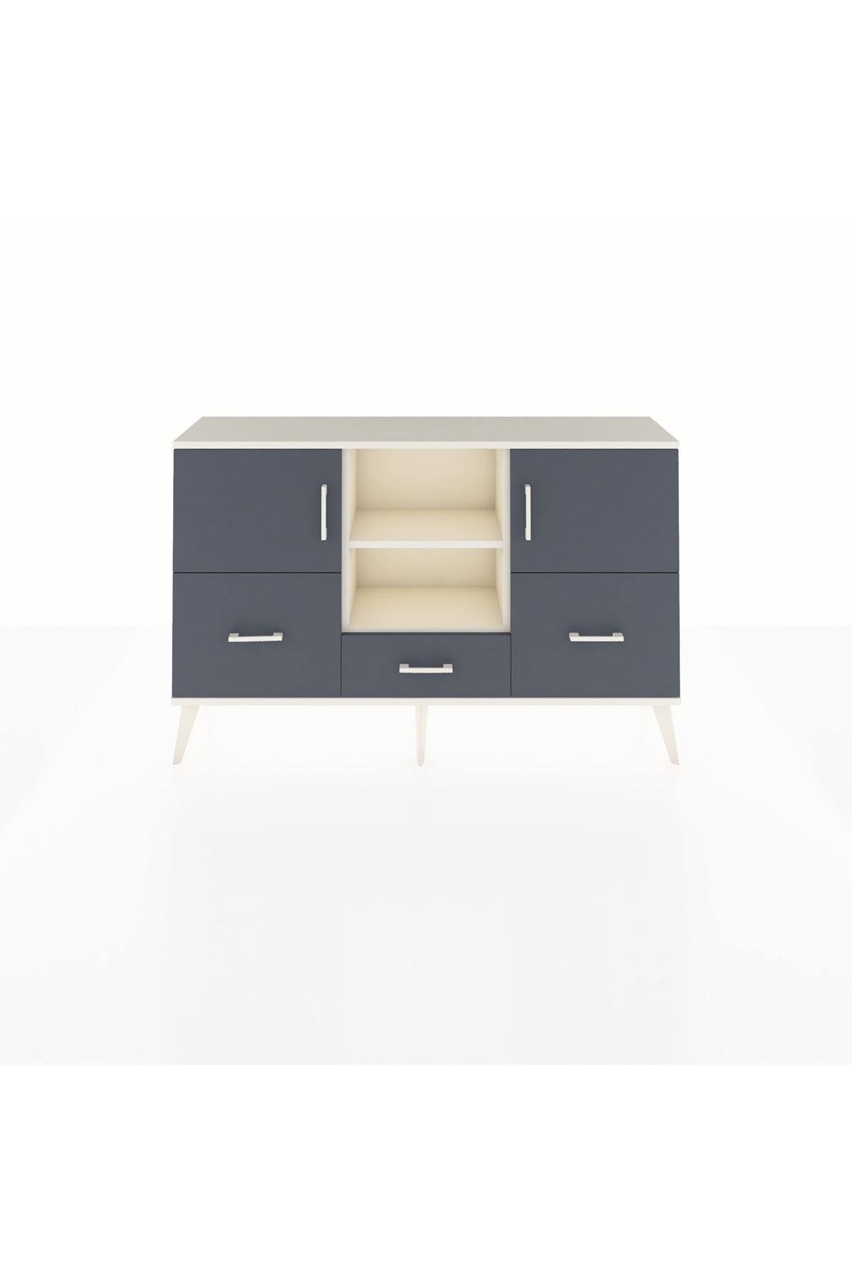 Arges Konsol 4 Raflı 3 Çekmeceli 3 Kapaklı 132x30x83 - S144M011V08A