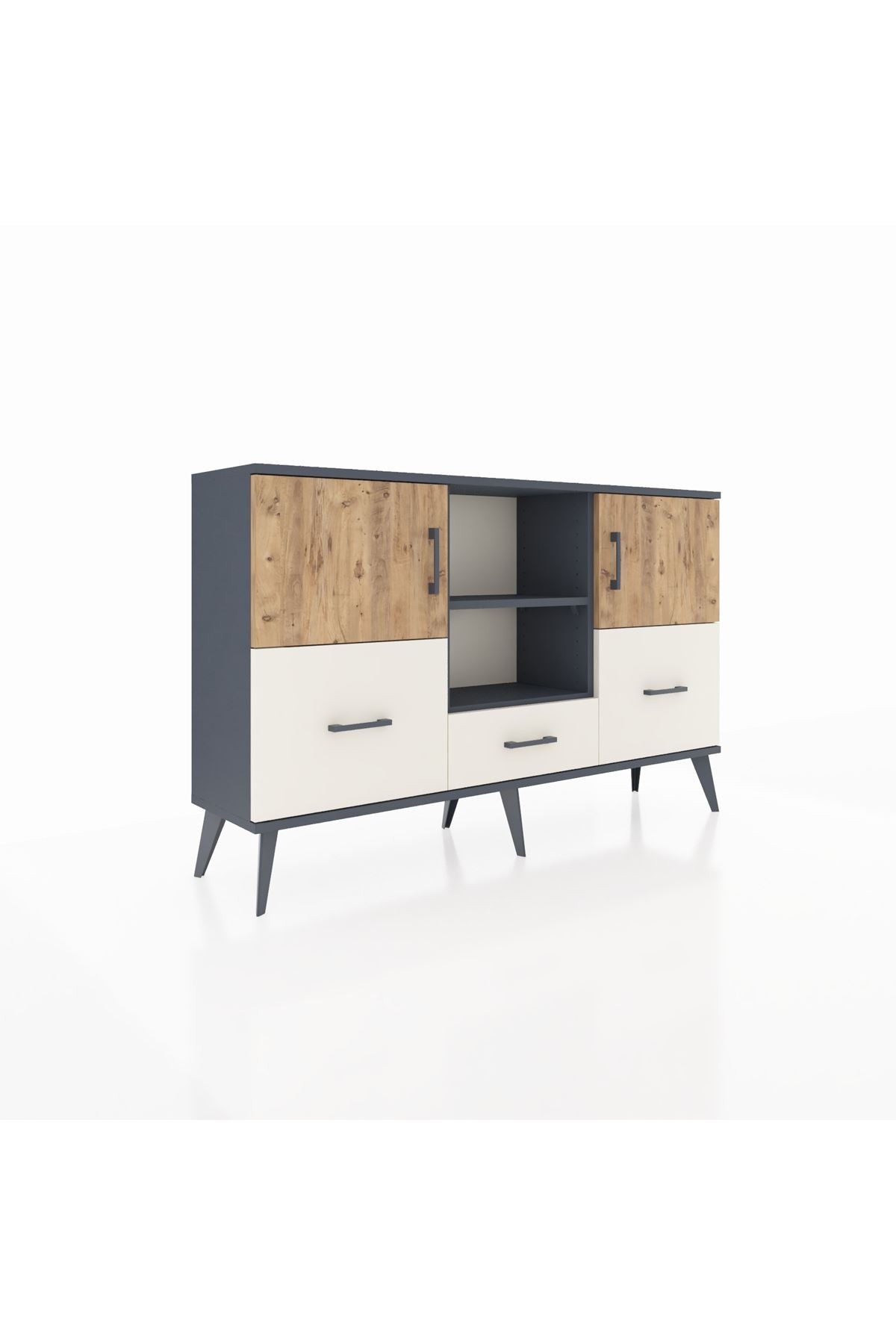 Arges Konsol 4 Raflı 3 Çekmeceli 3 Kapaklı 132x30x83 - S144M011V10A