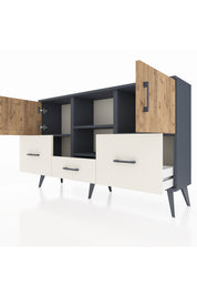 Arges Konsol 4 Raflı 3 Çekmeceli 3 Kapaklı 132x30x83 - S144M011V10A