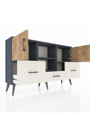 Arges Konsol 4 Raflı 3 Çekmeceli 3 Kapaklı 132x30x83 - S144M011V10A