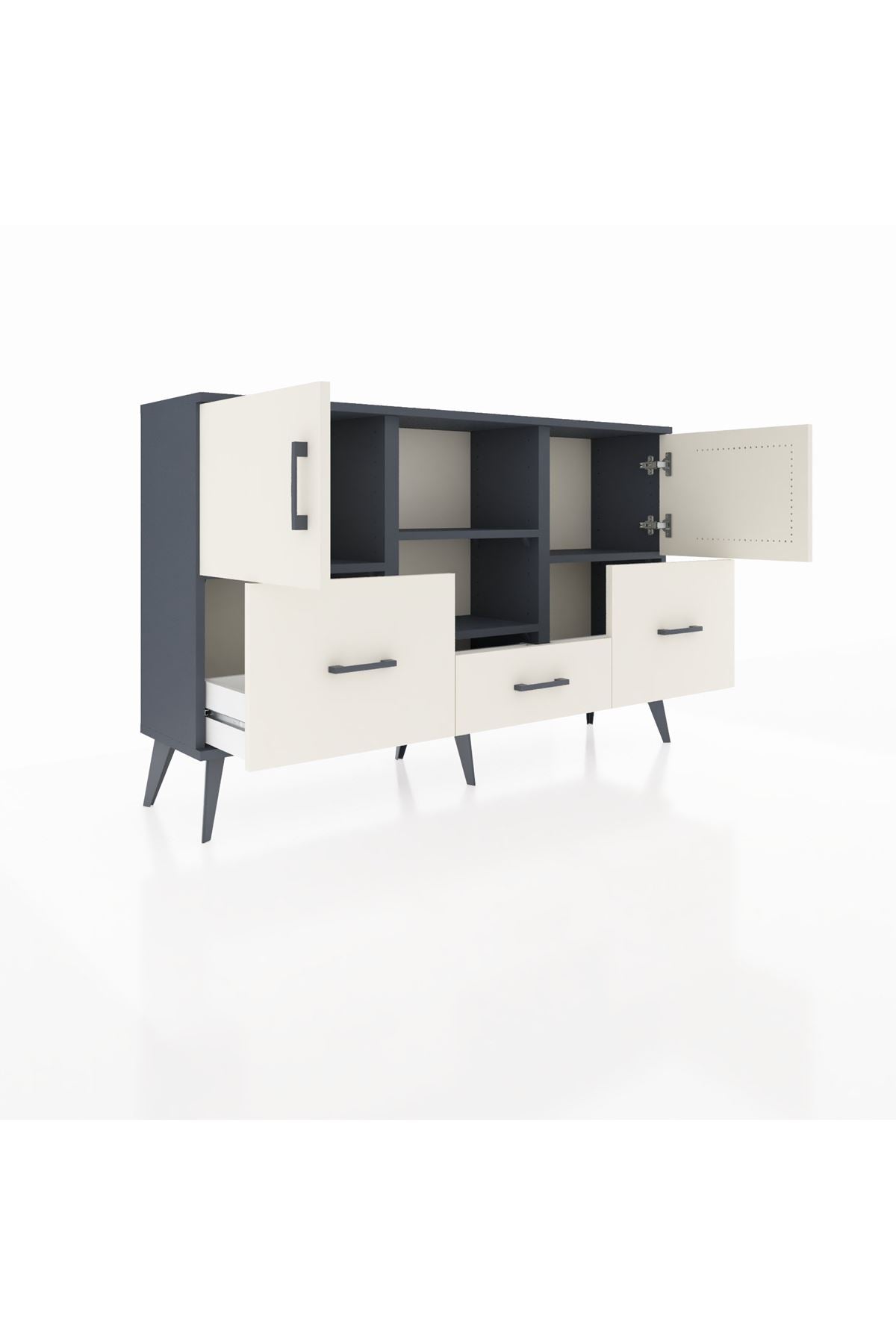 Arges Konsol 4 Raflı 3 Çekmeceli 3 Kapaklı 132x30x83 - S144M011V13A