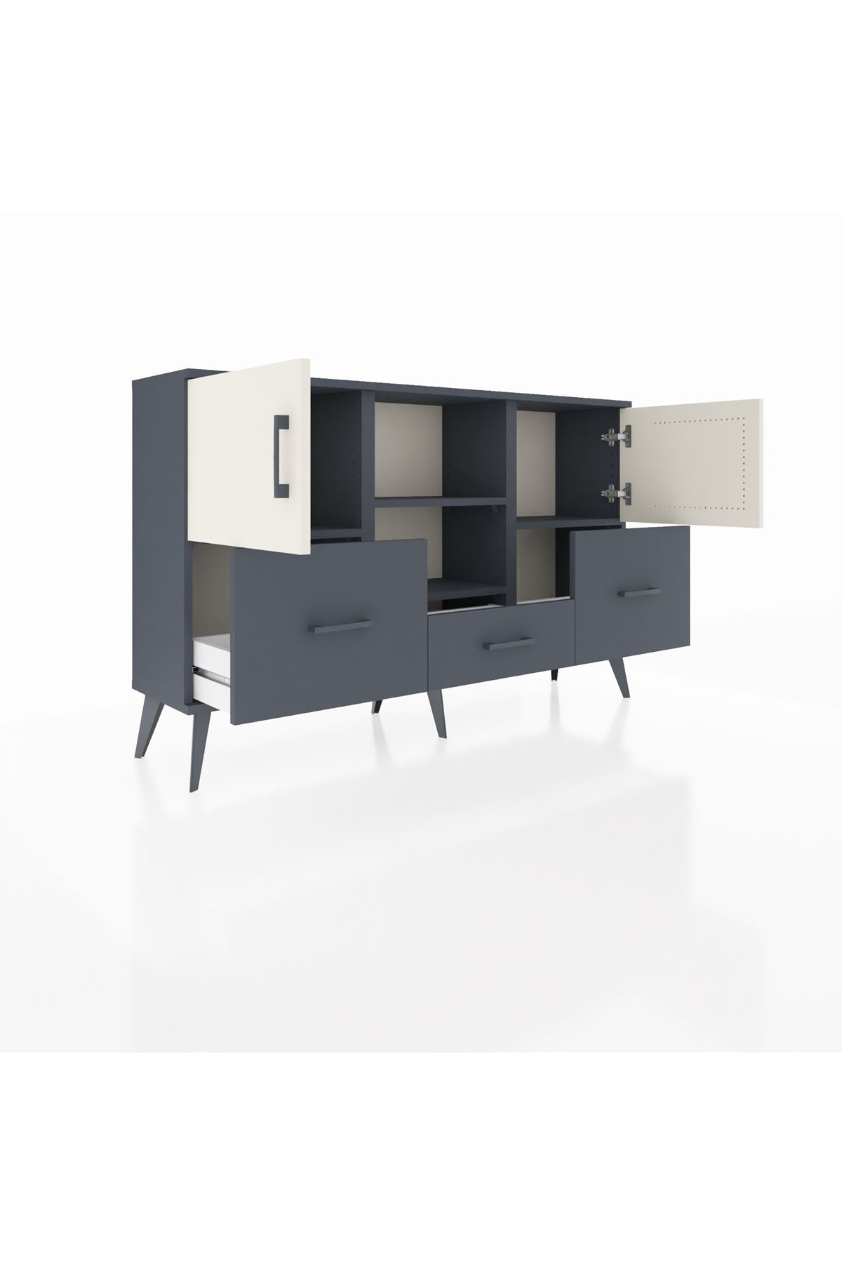 Arges Konsol 4 Raflı 3 Çekmeceli 3 Kapaklı 132x30x83 - S144M011V14A