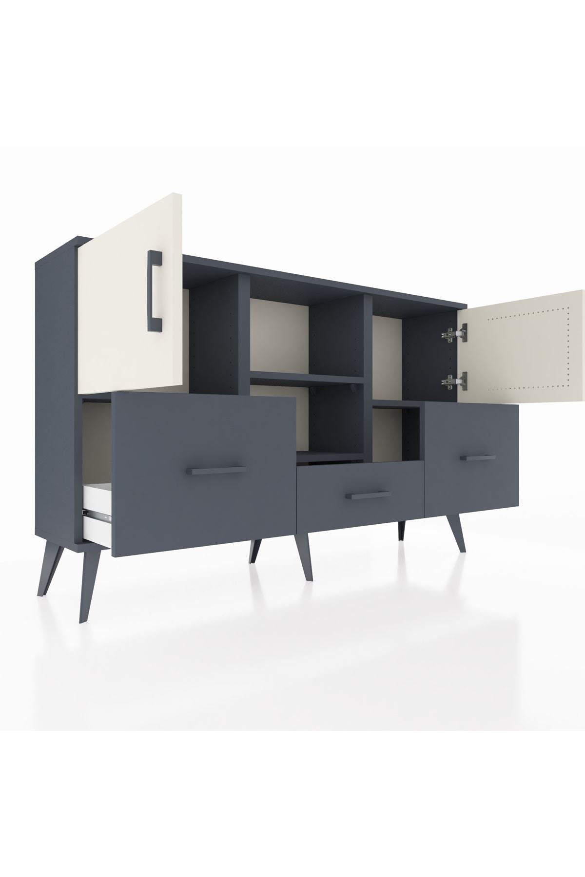 Arges Konsol 4 Raflı 3 Çekmeceli 3 Kapaklı 132x30x83 - S144M011V14A
