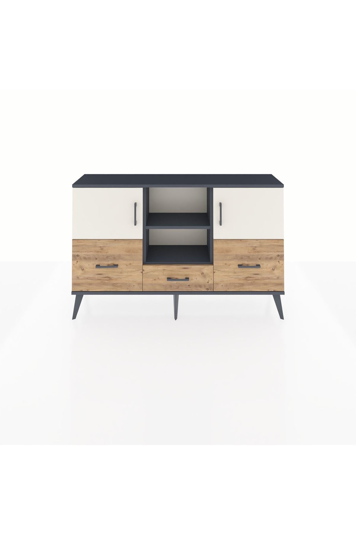 Arges Konsol 4 Raflı 3 Çekmeceli 3 Kapaklı 132x30x83 - S144M011V15A