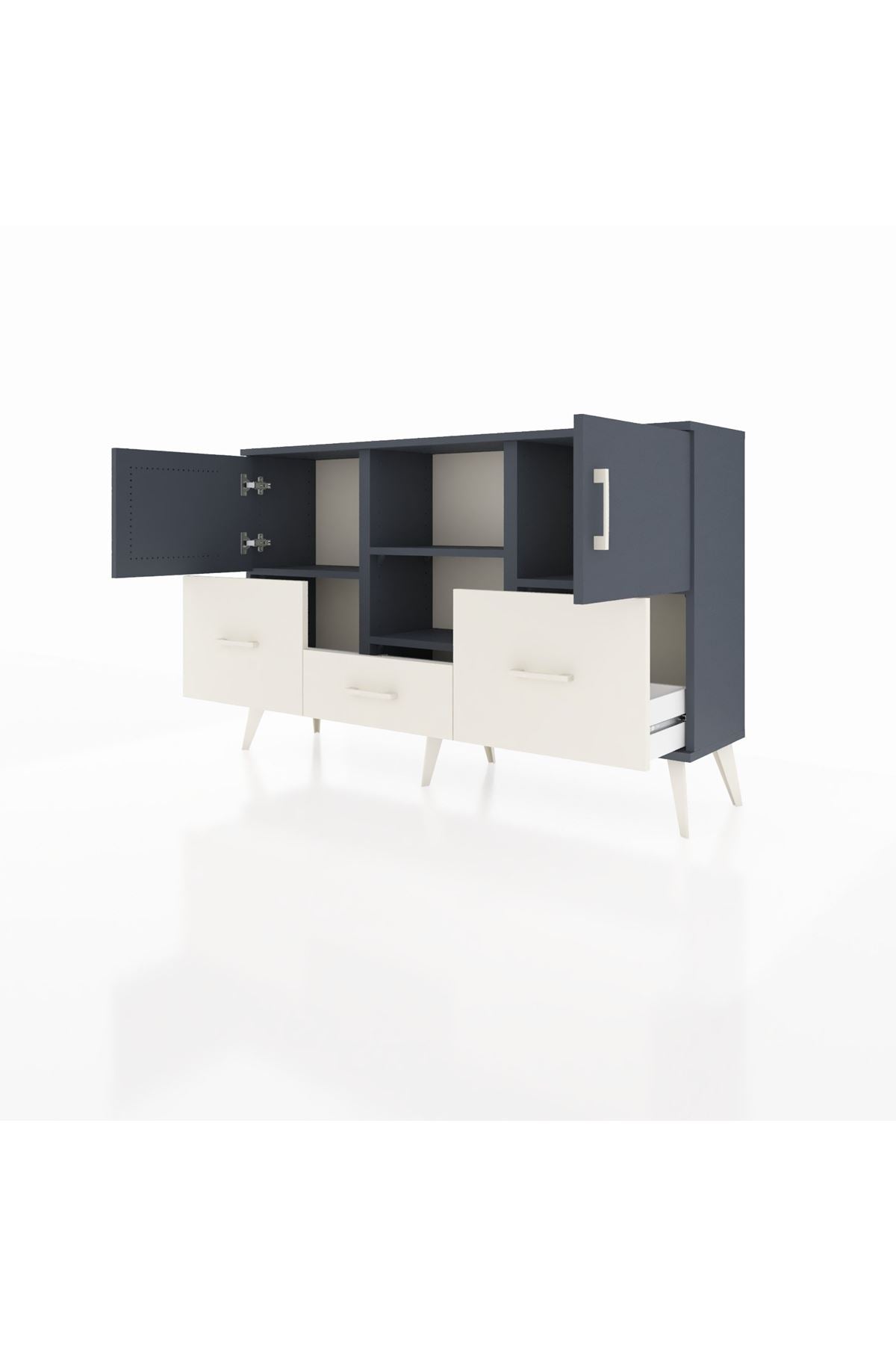 Arges Konsol 4 Raflı 3 Çekmeceli 3 Kapaklı 132x30x83 - S144M011V16A