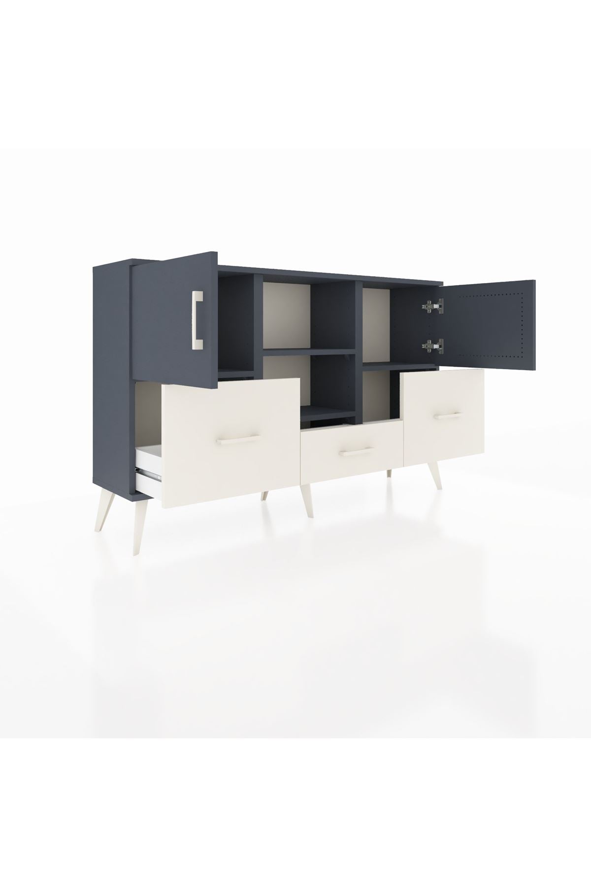 Arges Konsol 4 Raflı 3 Çekmeceli 3 Kapaklı 132x30x83 - S144M011V16A