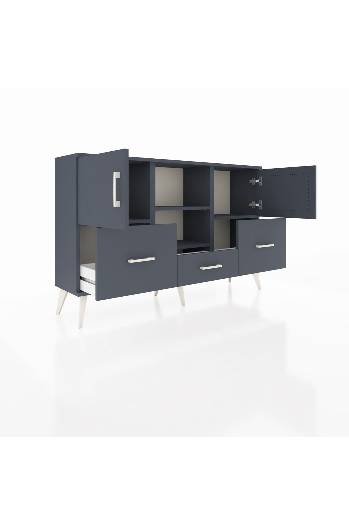 Arges Konsol 4 Raflı 3 Çekmeceli 3 Kapaklı 132x30x83 - S144M011V17A