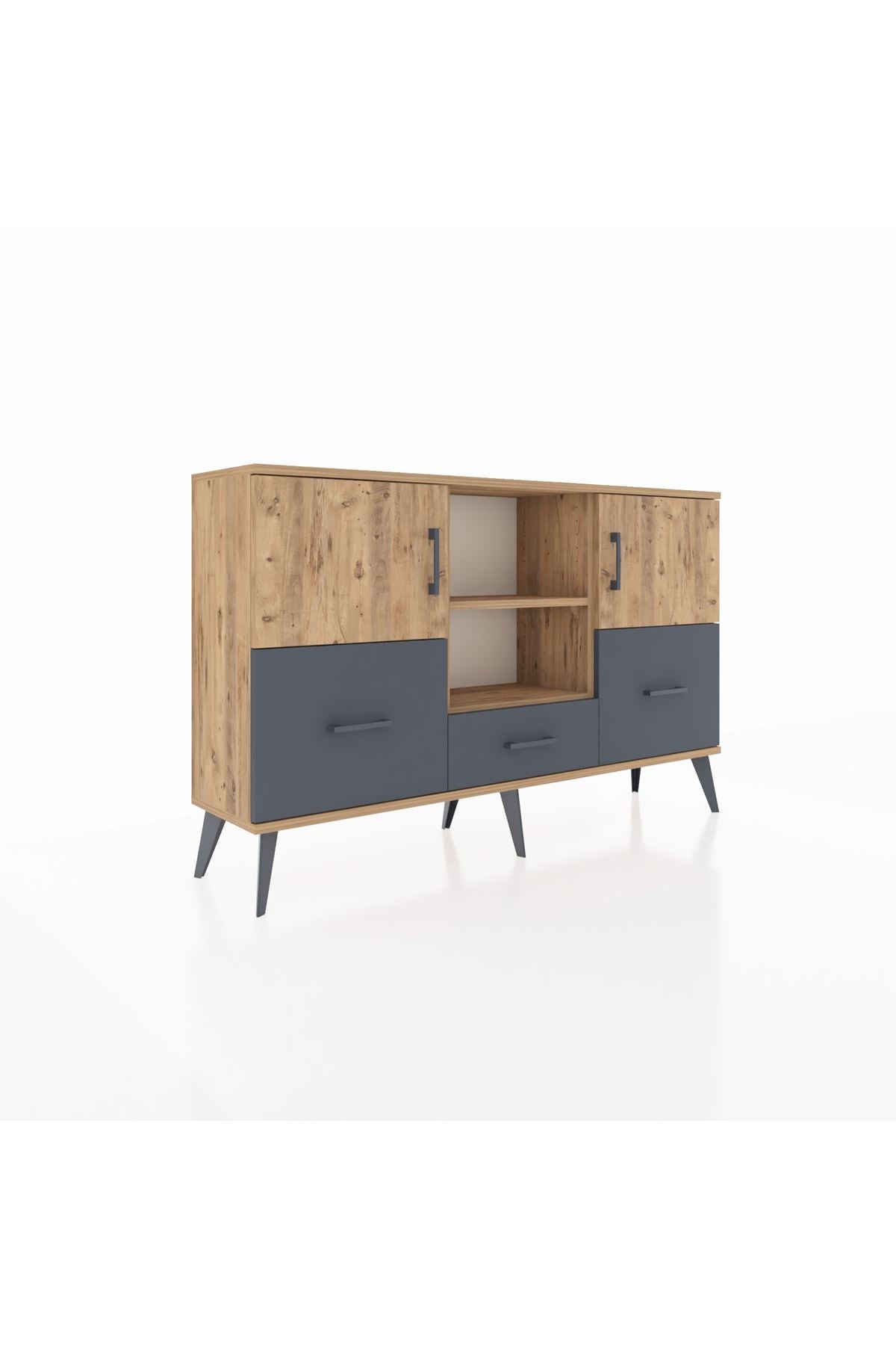 Arges Konsol 4 Raflı 3 Çekmeceli 3 Kapaklı 132x30x83 - S144M011V20A