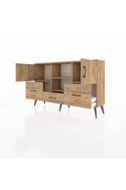 Arges Konsol 4 Raflı 3 Çekmeceli 3 Kapaklı 132x30x83 - S144M011V21A