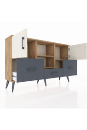 Arges Konsol 4 Raflı 3 Çekmeceli 3 Kapaklı 132x30x83 - S144M011V23A