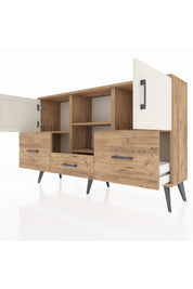 Arges Konsol 4 Raflı 3 Çekmeceli 3 Kapaklı 132x30x83 - S144M011V24A