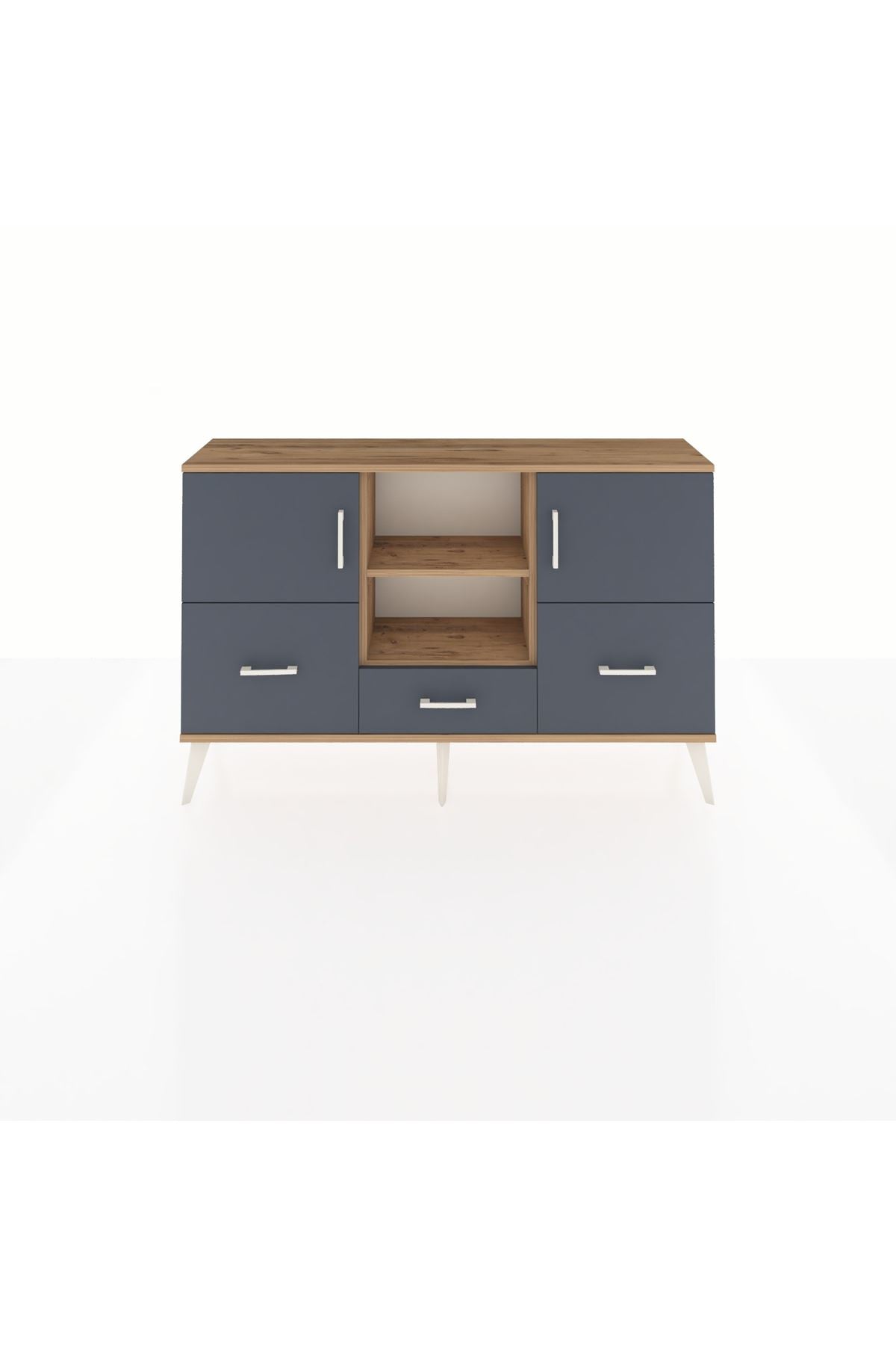 Arges Konsol 4 Raflı 3 Çekmeceli 3 Kapaklı 132x30x83 - S144M011V26A