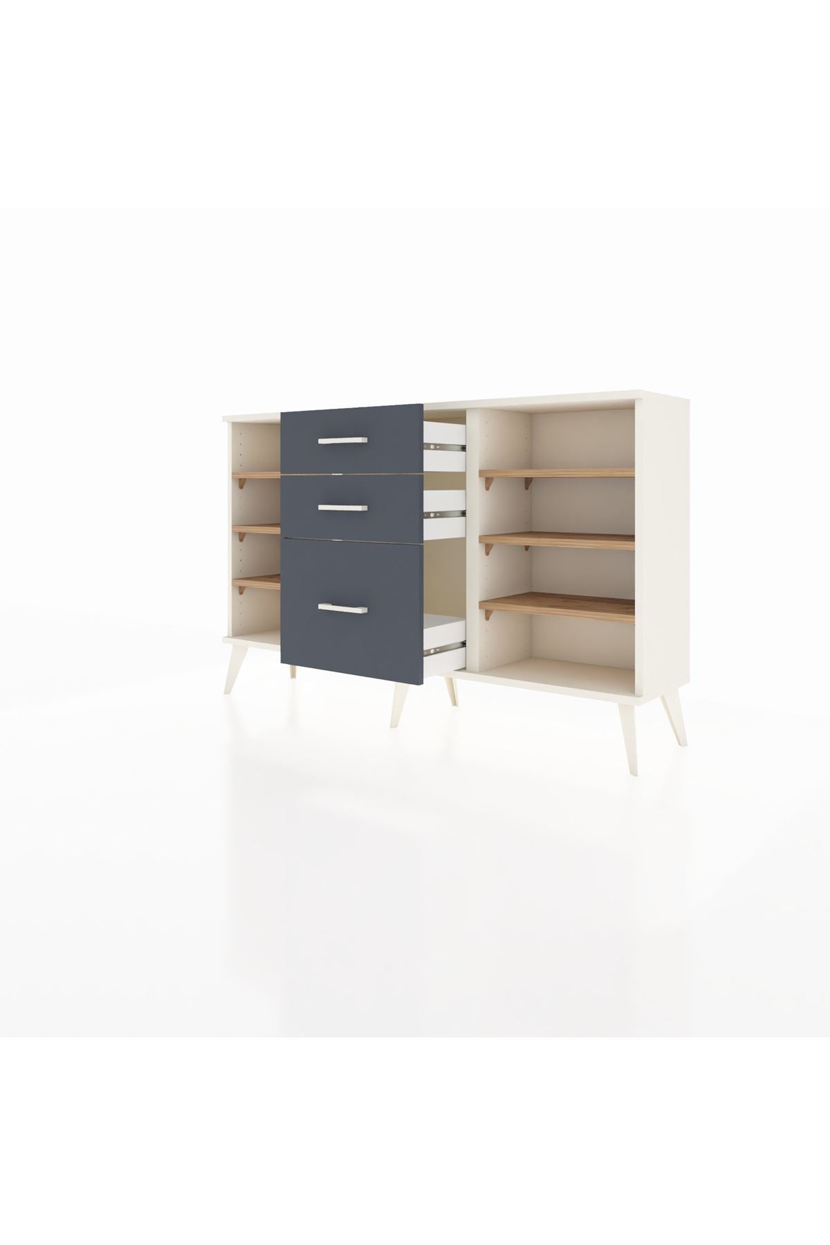 Arges Konsol 6 Raflı 3 Çekmeceli 132x30x83 - S144M012V02A