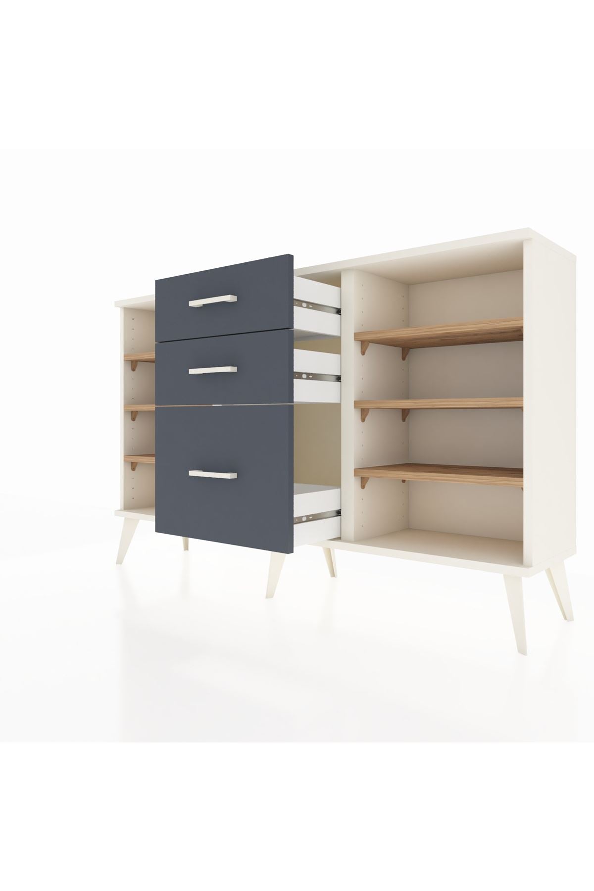 Arges Konsol 6 Raflı 3 Çekmeceli 132x30x83 - S144M012V02A