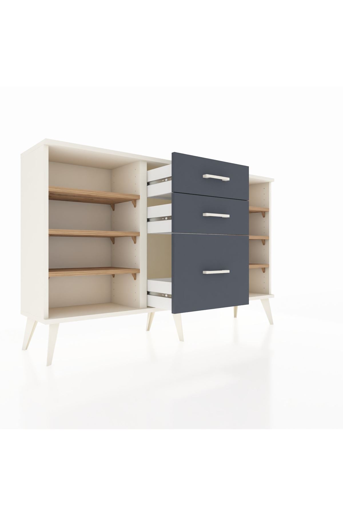 Arges Konsol 6 Raflı 3 Çekmeceli 132x30x83 - S144M012V02A