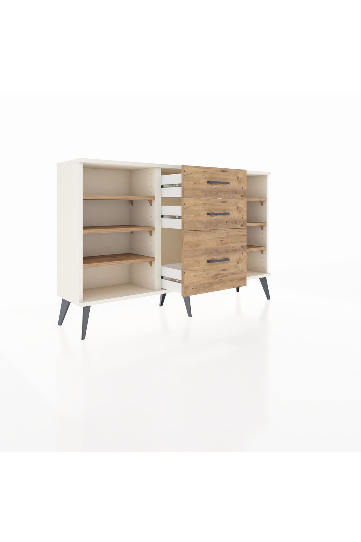 Arges Konsol 6 Raflı 3 Çekmeceli 132x30x83 - S144M012V03A