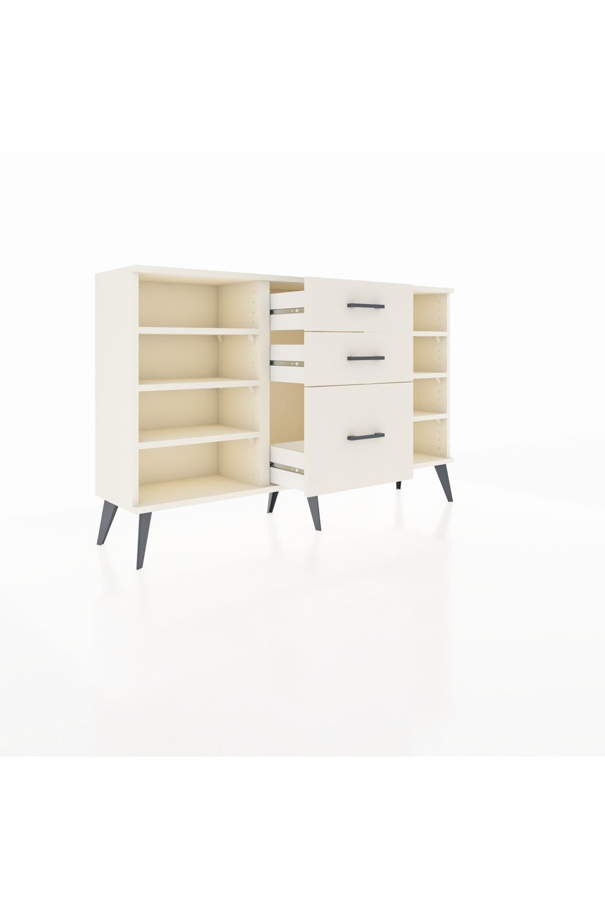 Arges Konsol 6 Raflı 3 Çekmeceli 132x30x83 - S144M012V04A